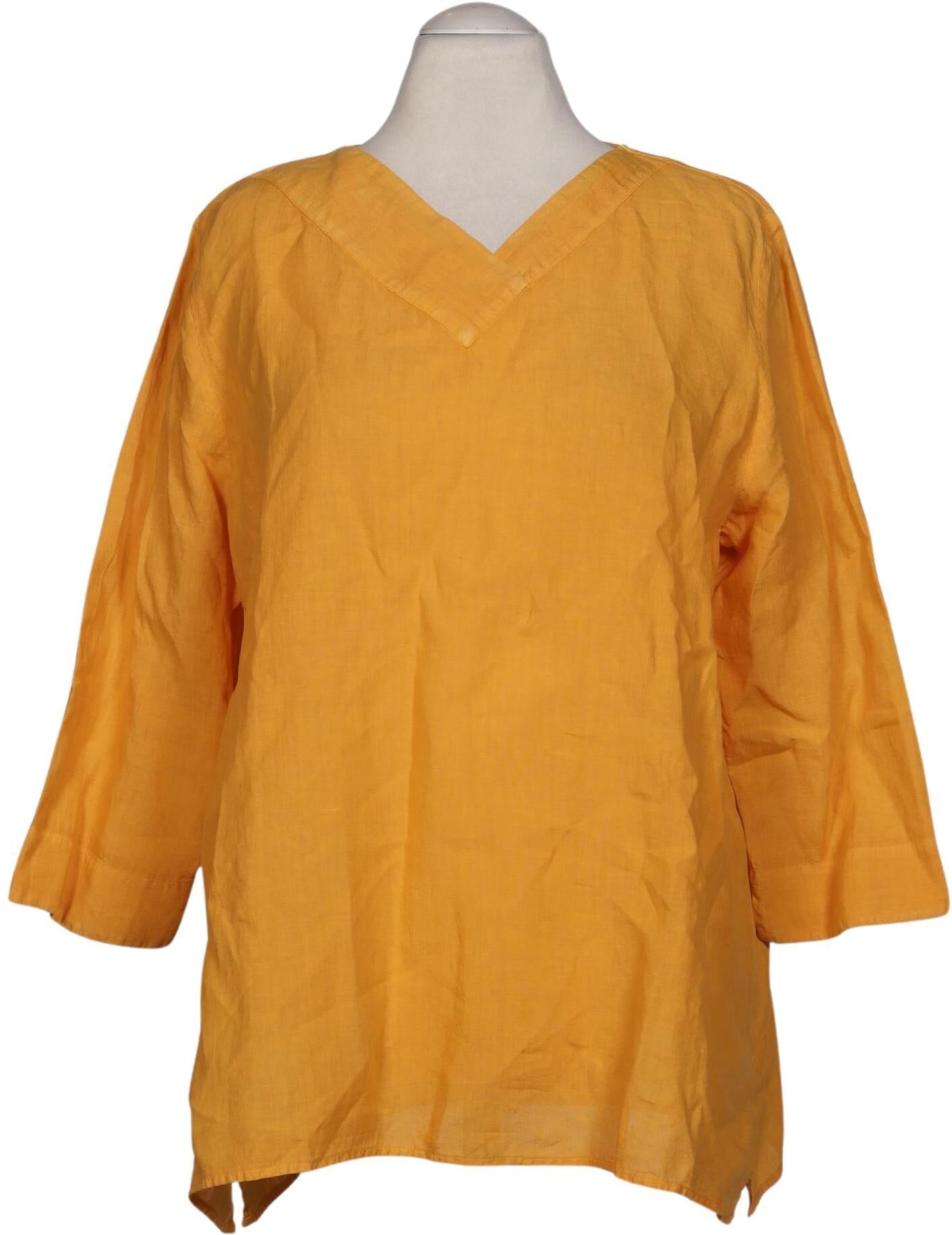 Elemente Clemente Damen Bluse, Gelb, Gr. 3Xl, kein / Etikett - Second Hand