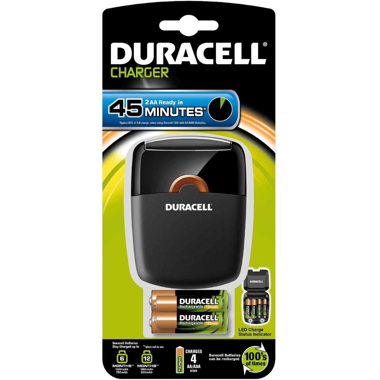 DURACELL Akku NiMH, Universal Schnellladegerät CEF27, AA/AAA