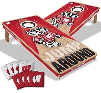 Skip's Garage Wisconsin Badgers NCAA 2x4 Professional Cornhole Board Set