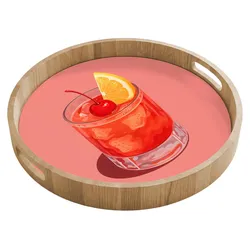 TABLETT Glas - Eiswürfel - Zitrone - Kirsche Siervierplatte 40x40 cm
