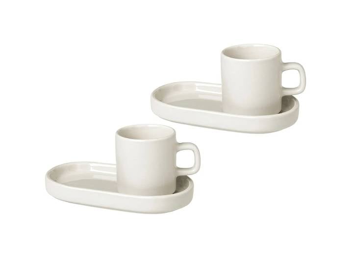 blomus Tasse à espresso avec soucoupe Pilar lot de 2 Rayon de lune