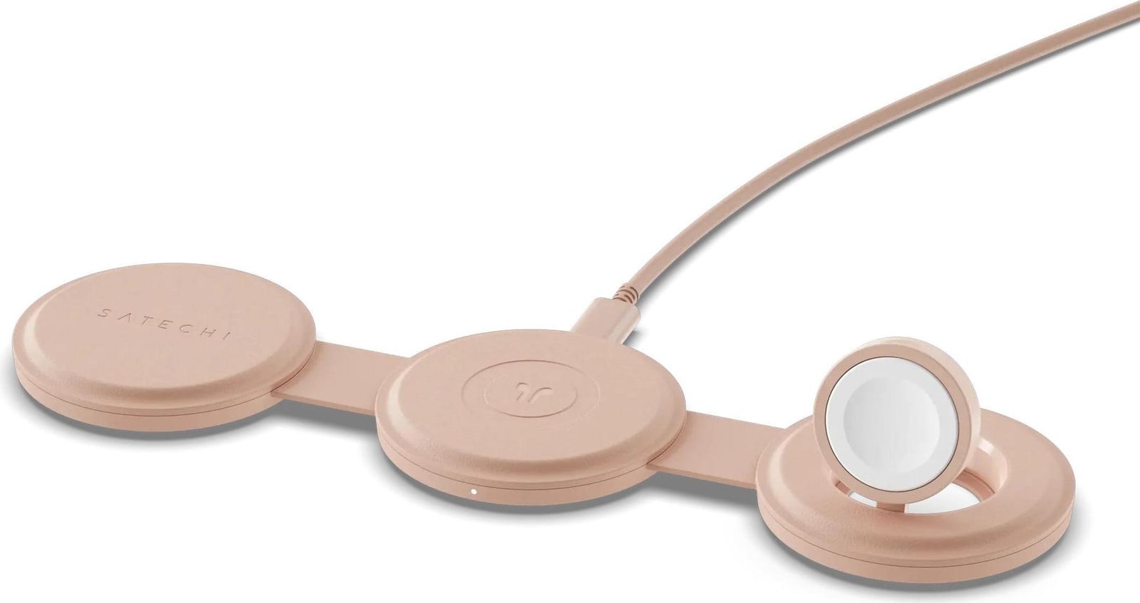 Satechi OntheGo 3-in-1 Draadloze Qi2 15W Oplader, Desert Rose