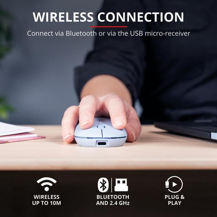 Trust Puck Wireless Mouse Blue-blue