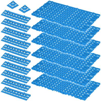 BRB 18-teiliges Set, 2,4 m² Bodenrost, blau, aus lebensmittelechtem PE-HD