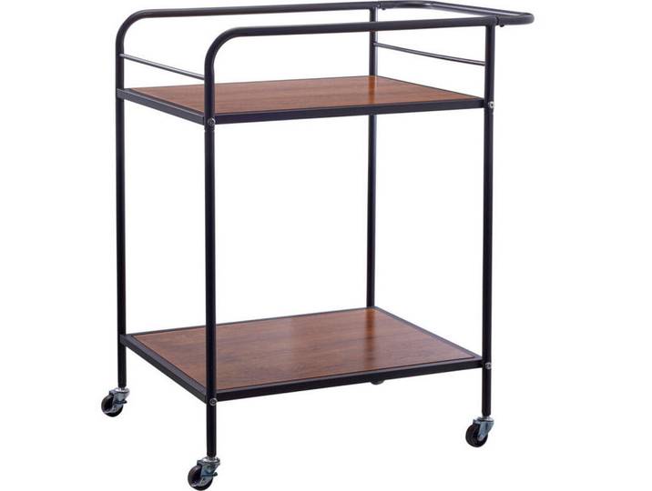 Storage solutions Küchenwagen mit 2 Ablageböden Schwarz 62,5/43/73,5 cm, Metall, 43x73.5x62.5 cm, Esszimmer, Servierwagen