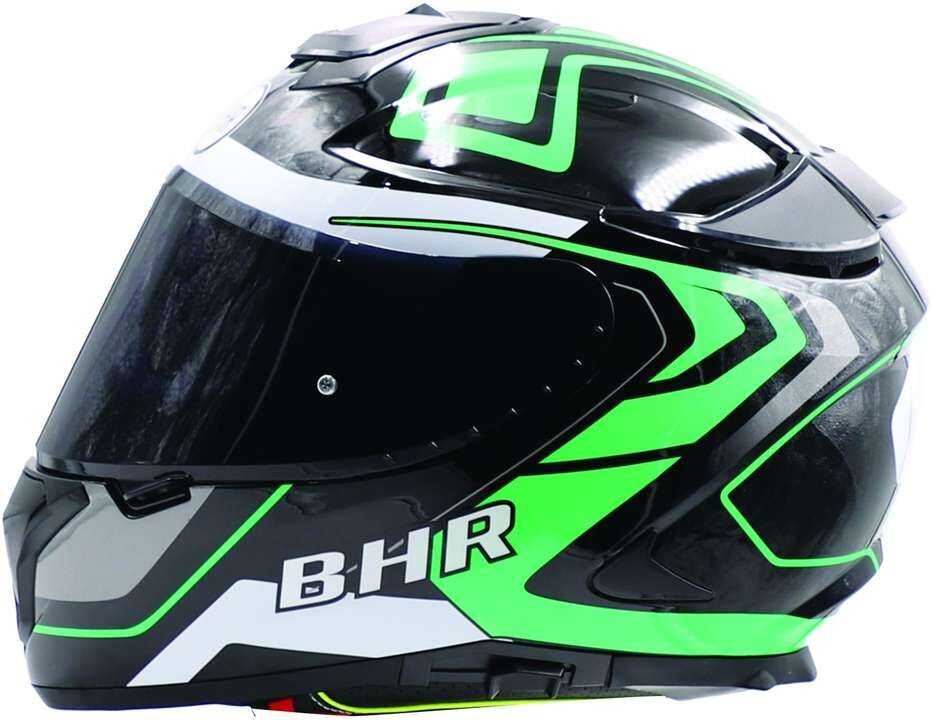 Casco Moto Integrale Bhr 813 Doppia Visiera Line Verde taglia S