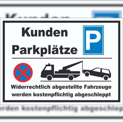 HB-Druck Kundenparkplätze Aufkleber Widerrechtlich abgestellt Fahrzeuge w. abgeschleppt A6 (105x148mm)