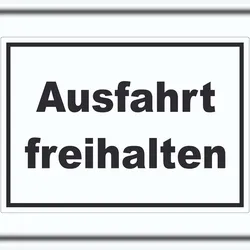 HB-Druck Ausfahrt freihalten Aufkleber schwarz-weiß A7 (74x105mm)