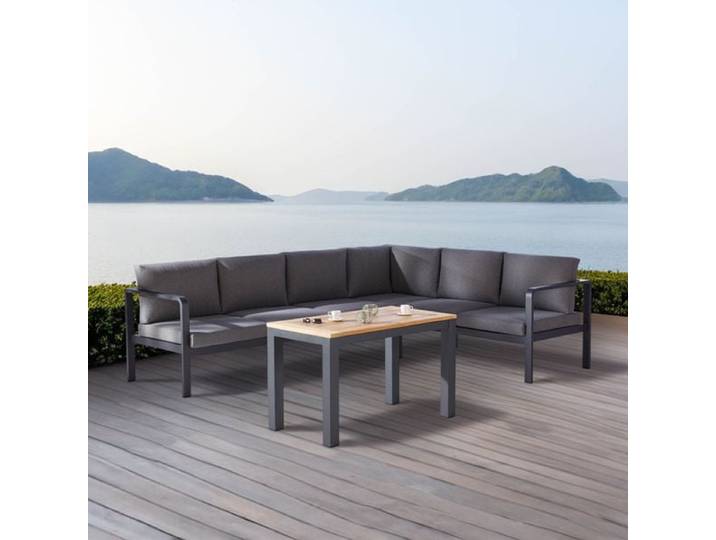 Best Cleveland Ecklounge inkl. Loungetisch Aluminium/Mischgewebe Dunkelgrau