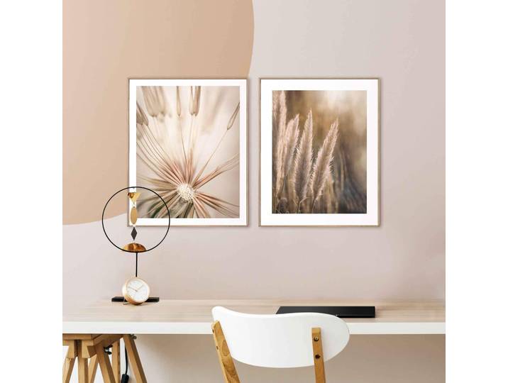 Wandbild REINDERS Natur Botanisch - Pampas - Löwenzahn - Nahaufnahme , grün (farbe bild(er): khaki), B:40cm H:50cm, Holzwerkstoff, Bilder, Wandbild