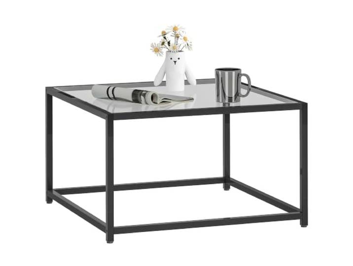 HOMCOM Beistelltisch Quadratisch Hartglas-Tischplatte 68x68x39cm Schwarz