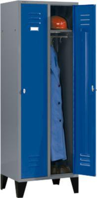 Schäfer Shop Select Kleiderspind mit Füßen, Drehriegelverschluss, weißaluminium/enzianblau
