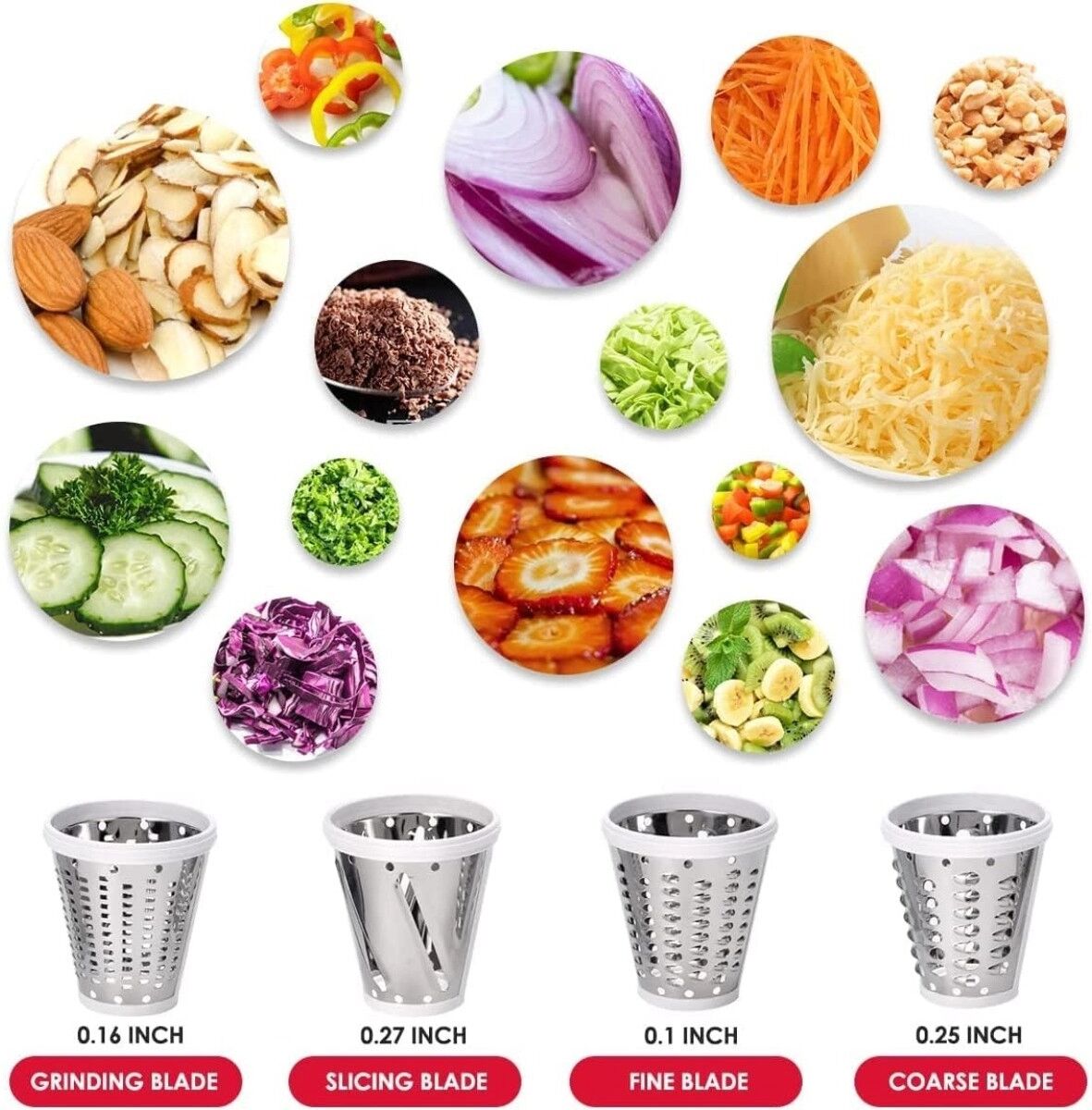 INF Accessoire coupe-légumes KA compatible avec les robots pâtissiers KitchenAid, trancheur et râpe à disques multiples