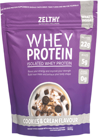 Zelthy Whey Protein Cookies & Cream Flavour 900 gr