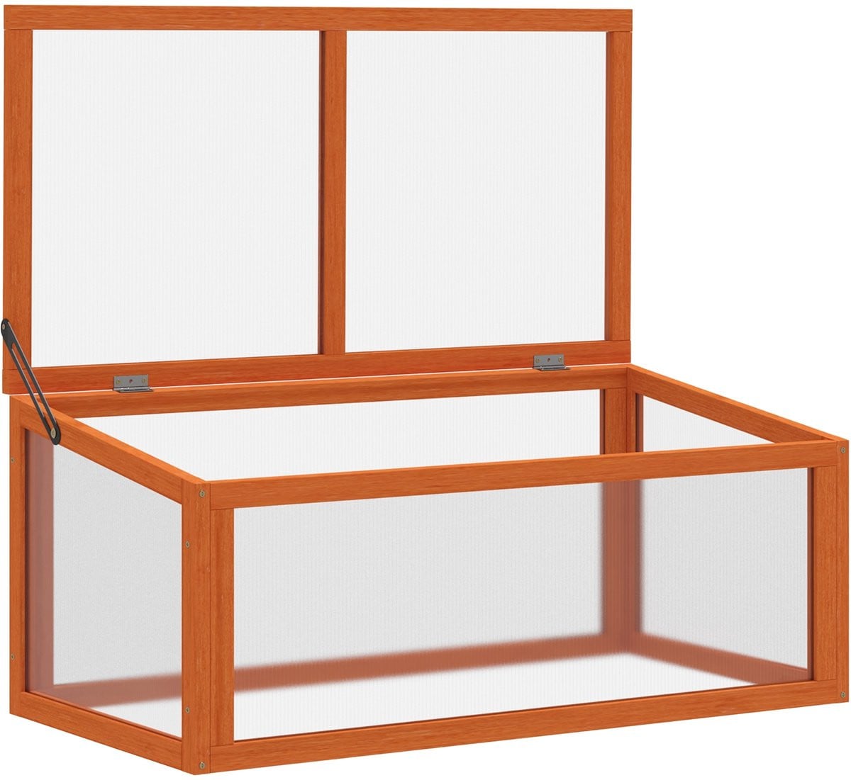 Houten Koude Bak Broeikas met Oranje Deksel – Mini Kweekkas – Oranje