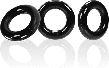 Oxballs Willy Rings - 3-pack Stretchy Cockrings - Black