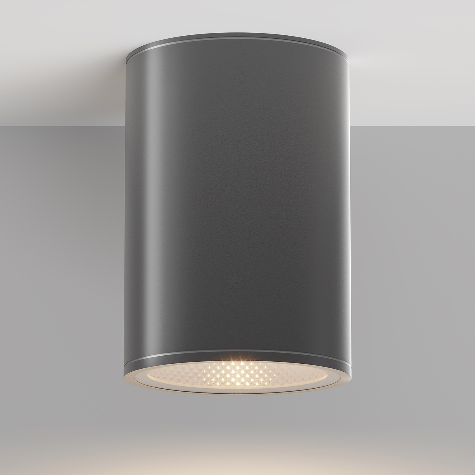 home24 LED-plafondlamp Bar grijs