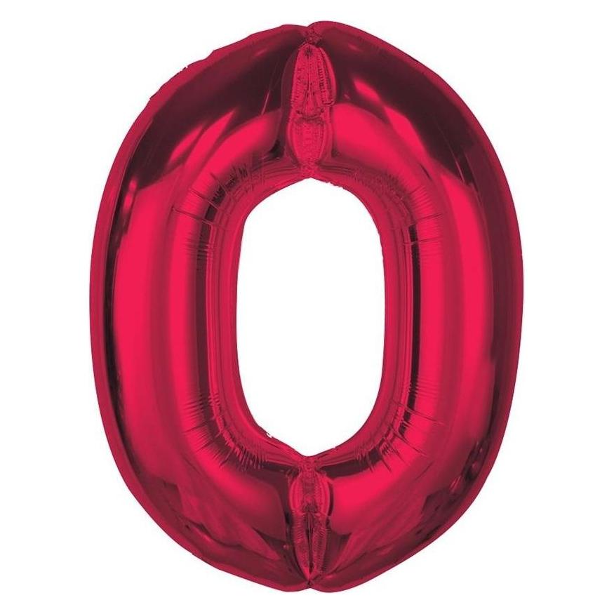 GoDan Folienballon Zahl 0 rot Smart 92cm (1x) (48893156)