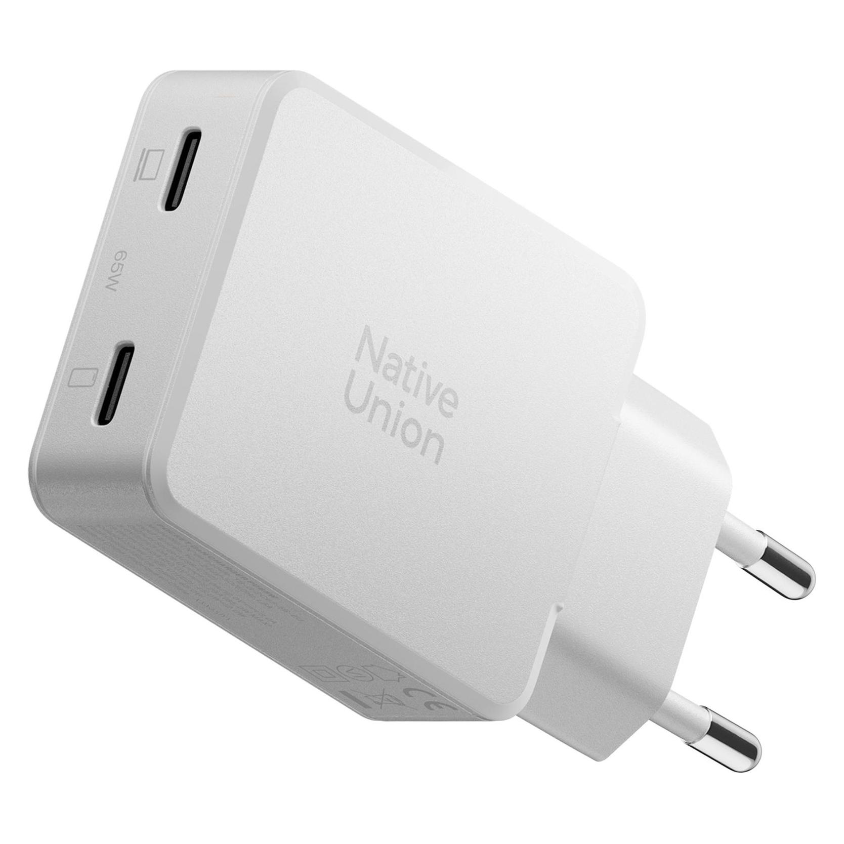 Native Union 65W USB-C Fast GaN Pocket Charger White (65 W, 2 Ports) (POCK-PD65-WHT-EU)