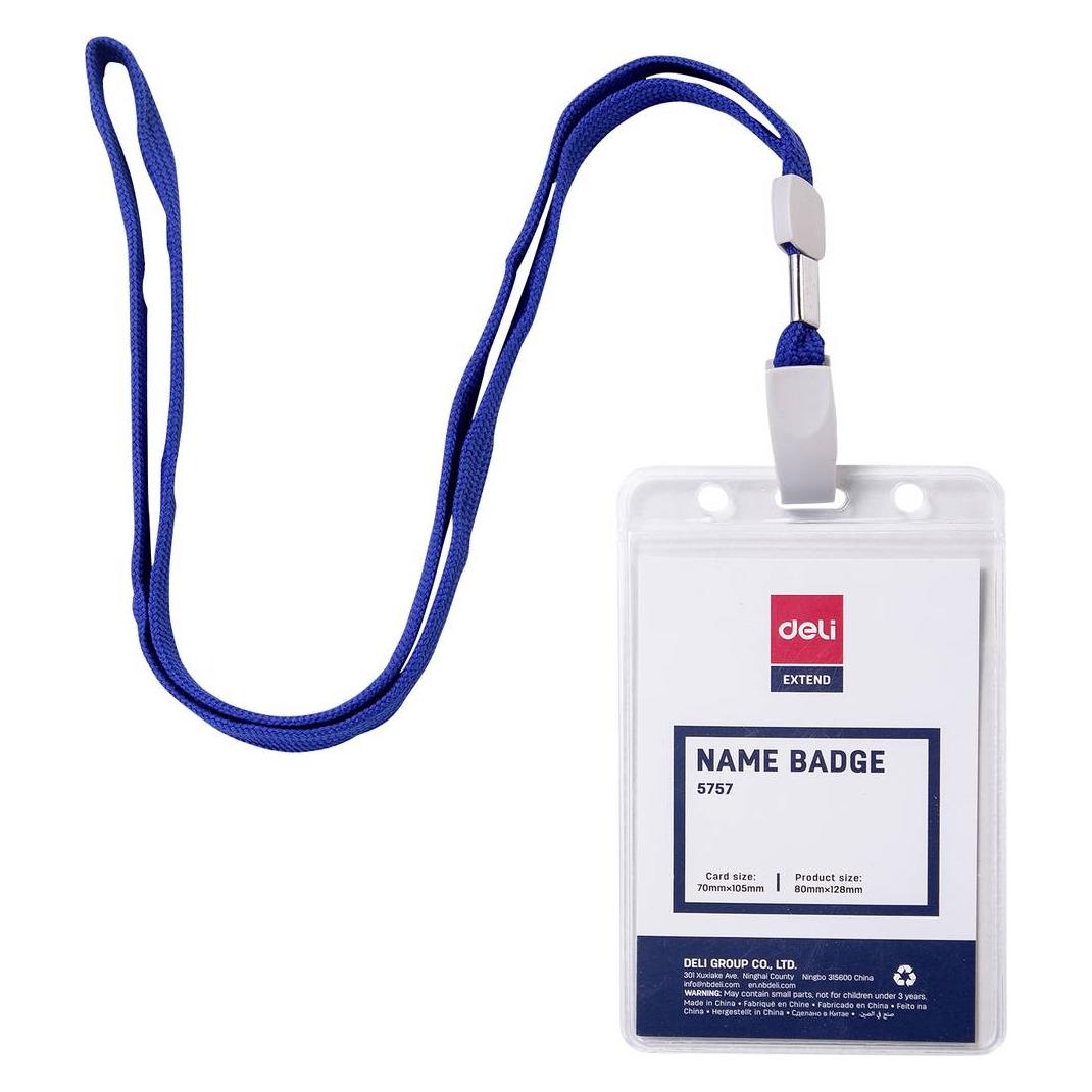 Deli Namensschilder hoch mit Band blau 50 Stück (D651435)