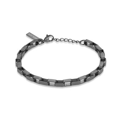 Armband POLICE "Player", schwarz (gunfarben), Armbänder, Herren, 21,5cm, Edelstahl, Armband