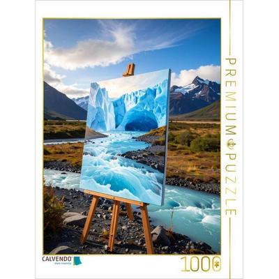 CALVENDO Puzzle Gletscherfantasie - Staffelei am eisigen Fluss | 1000 Teile Lege-Größe 64x48cm Foto-Puzzle für glückliche Stunden