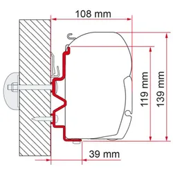 Fiamma Rapido Serie 9DF/9M/10 Markisenadapter für Fiamma F45 400 cm