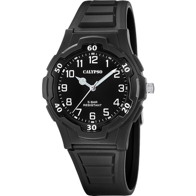 Quarzuhr CALYPSO WATCHES "Easy Time", schwarz, Armbanduhren, Herren, Quarzuhr, Armbanduhr, Herrenuhr, Silikonarmband, analog