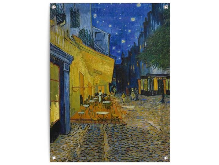 Poster REINDERS Van Gogh - café de nuit , blau (farbe bild(er): blau), B:60cm H:80cm T:0,1cm, Bilder, Poster, Garten - Nacht - Terrasse - Sternenhimmel - Blau - Leinwand - Kunst