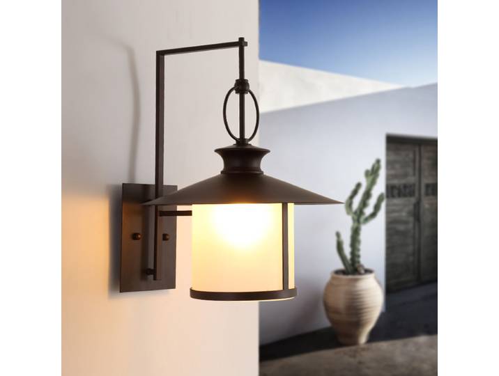 Applique murale rétro américaine en verre, lampe de cour étanche en fer, européenne rétro, intérieur et extérieur, balcon, allée, applique murale extérieure