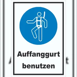 HB-Druck Auffanggurt benutzen Schild A2 (420x594mm)