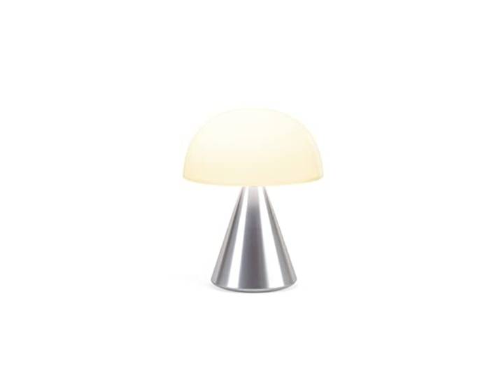 Lexon MINA L Wiederaufladbare kabellose LED-Tischleuchte, 9 Lichtfarben mit Dimmer, Touch und wiederaufladbar, bis zu 24 Stunden Akkulaufzeit - Aluminium
