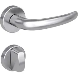 GRIFFWERK Rosettengarnitur ULMER GRIFF Klipptechnik - DESIGN MANUFAKTUR WC-Schloss Edelstahl matt
