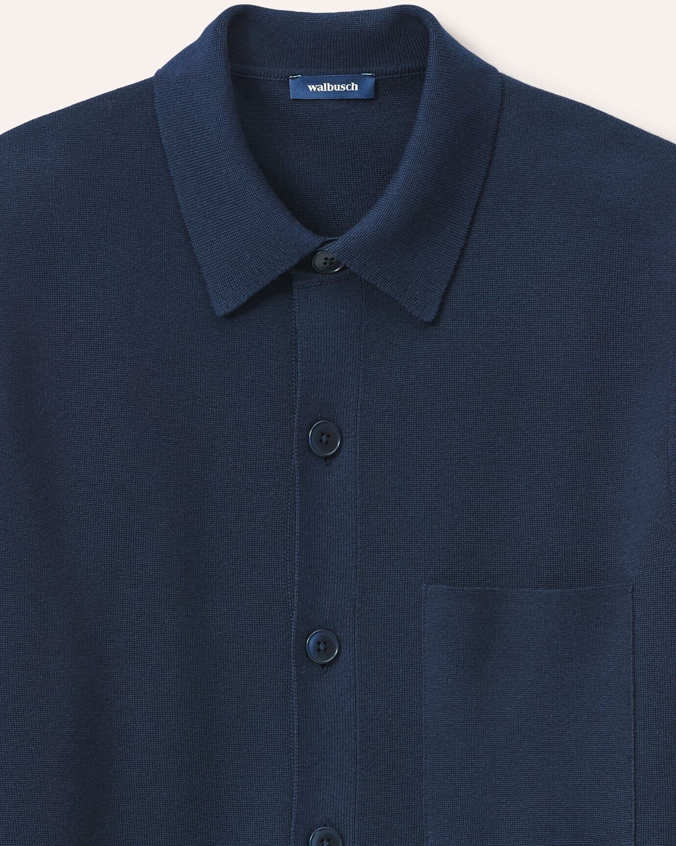 Walbusch Milano Strickjacke mit Baumwolle, normale Größen, Farbe Blau, 48, elastische Baumwollmischung moderner Milano-Strick Herren