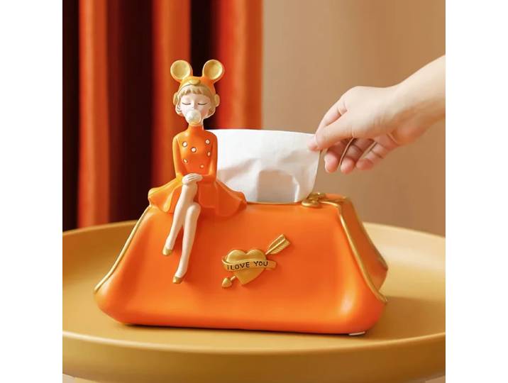 Boîte à mouchoirs en résine pour fille, 24cm, simplicité moderne, célébrité d'internet, bulle, artisanat d'art, décoration de bureau, accessoires pour la maison