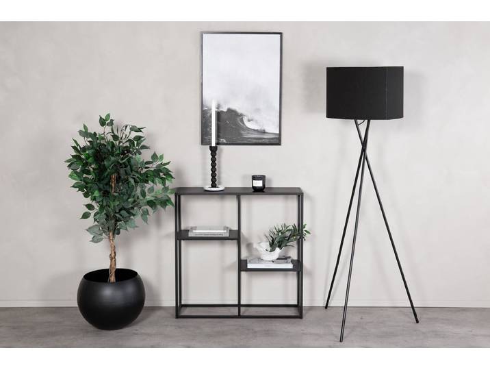 Regal Nerado – Schwarzes Metallregal im minimalistischen Design - Schwarz - Luxusbetten24