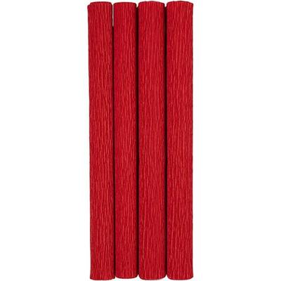 Creativ Company Krepppapier, Blatt 25x60 cm, Kreppanteil: 180%, 105 g, Rot, 4 Blatt