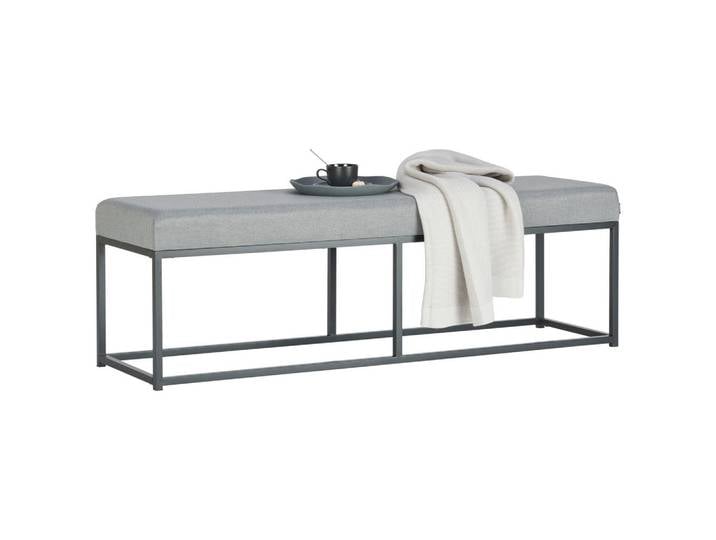 Xora Sitzbank, Grau, Schwarz, Metall, 2-Sitzer, 140x45x40 cm, Esszimmer, Bänke, Sitzbänke