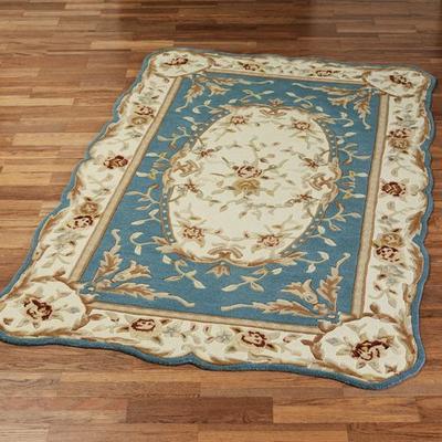 Nourison / Exclusives "Rose Aubusson Rectangle Rug, 3'6"" x 5'6"", Blue Shadow"