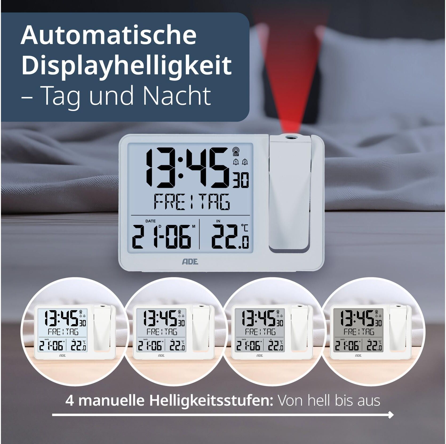 Tischuhr ADE, weiss (weiß), Tischuhren, Tischuhr weiß Einheitsgröße