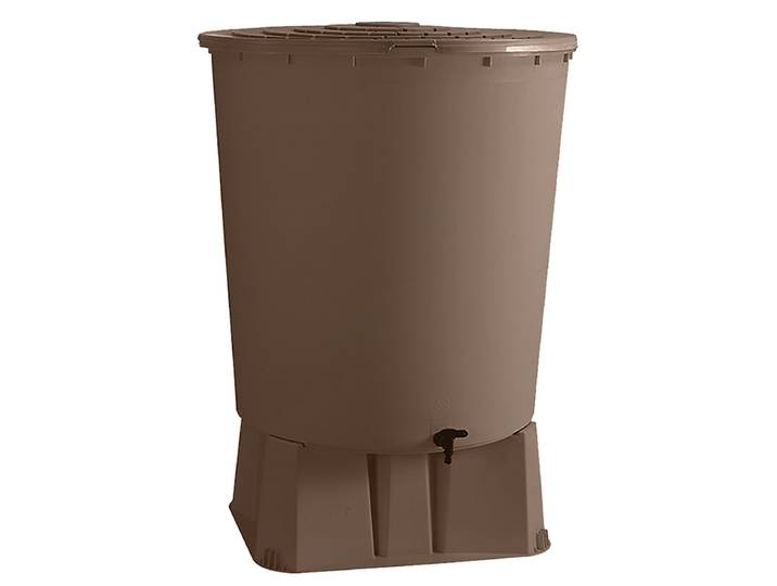 Récupérateur à eau 500 L. rond taupe