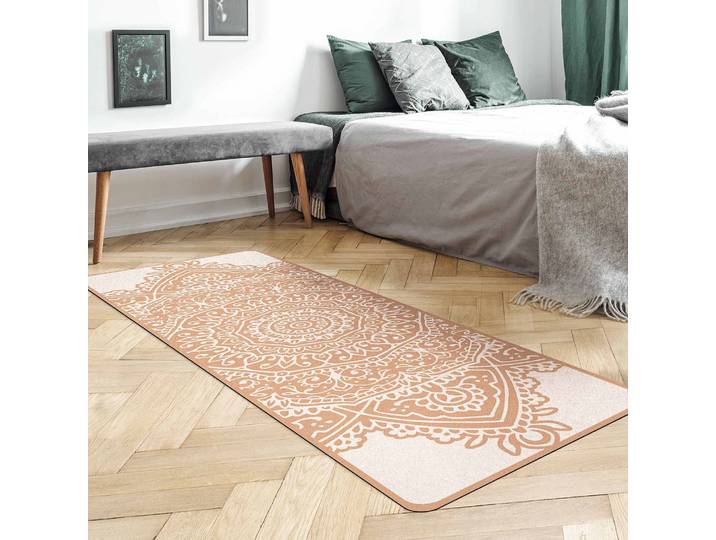 Läufer/Yogamatte Mandala III 183 x 61cm Weiß