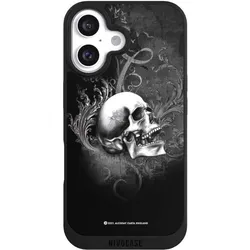 Nivocase Handyhülle für Apple iPhone 16 Hülle NIVOpure Case Schwarz Gothic Schädel Totenköpfe (Apple iPhone 16), Smartphone Hülle, Schwarz