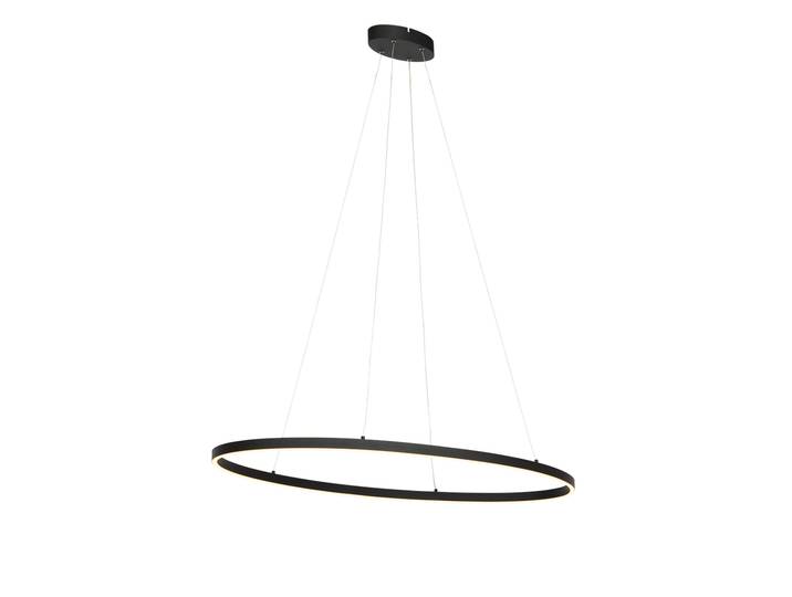 Design hanglamp zwart ovaal incl. LED 3-staps dimbaar - Ovallo