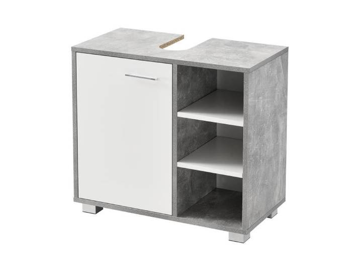 Meuble sous lavabo design meuble de rangement pour salle de bain sous vasque avec 3 etageres panneau de particules melam