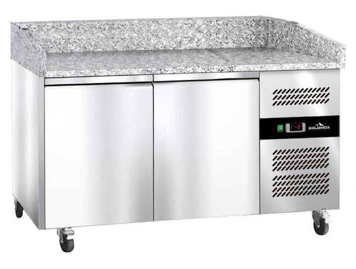 Meuble à pizza réfrigéré Tropicalisée avec granit 2 portes PREMIUM - GOLDINOX