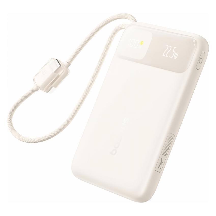 Baseus EnerFill FC11 Digital Display Power Bank with Dual Cable 22.5W 10000mAh White (10000 mAh, 22.50 W) (6932172699895)