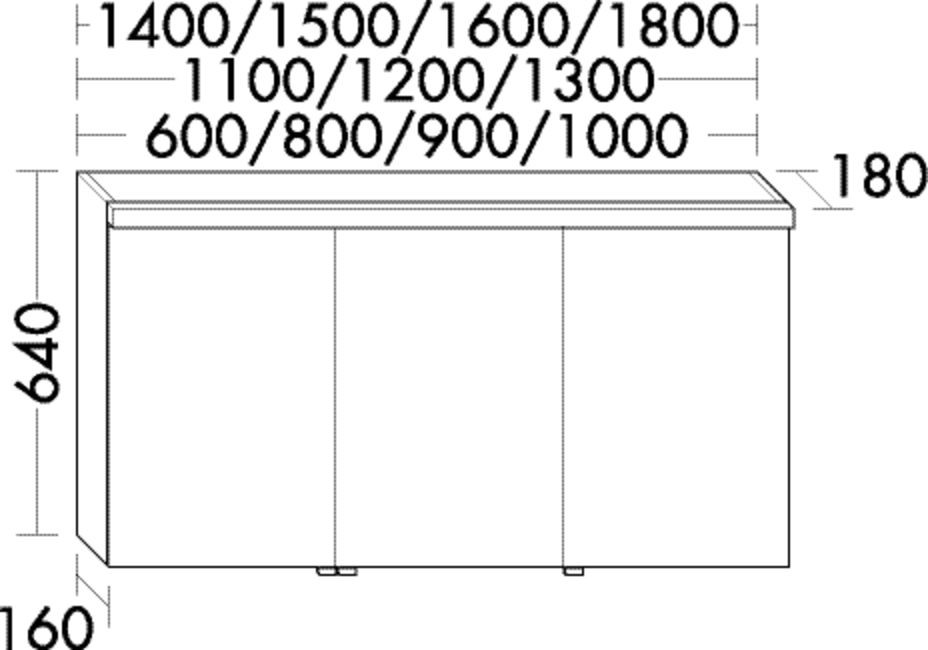 Burgbad Spiegelschrank Sinea Hochglanz 640x1400x180 Trend- oder RAL-Farbe Hochglanz, SPRU140LF5270 SPRU140LF5270