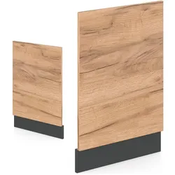 Vicco Küchenmöbel R-Line, Geschirrspülerblende, Braun, Grau