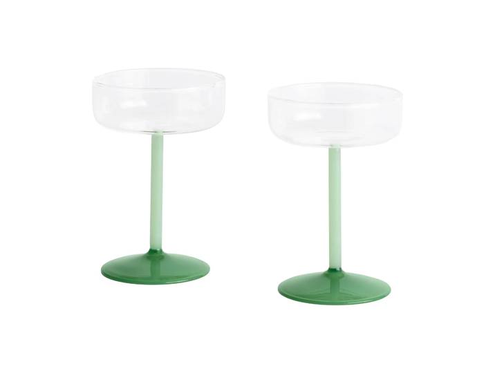 HAY Verre coupe Tint 20 cl lot de 2 Clear-jade light green-jade dark green